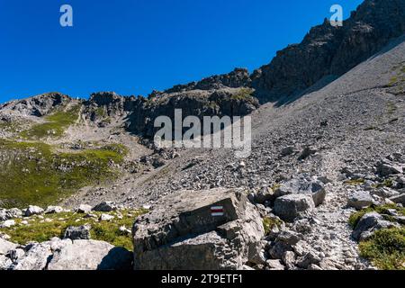 Visite de montagne difficile via la via ferrata de Mindelheim depuis Mittelberg Kleinwalsertal dans les Alpes Allgau Banque D'Images