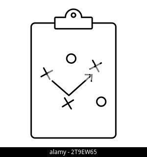 Icône du plan de jeu du presse-papiers. Conseil de stratégie d'entraîneur de football. Illustration vectorielle isolée sur fond blanc Illustration de Vecteur