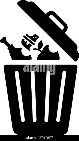 Nourriture, déchets alimentaires, icône poubelle. Beau design et vecteur entièrement éditable pour un usage commercial, fichiers imprimés et présentations, matériels promotionnels, Illustration de Vecteur
