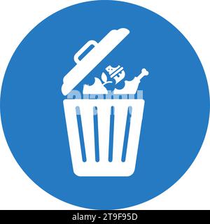 Nourriture, déchets alimentaires, icône poubelle. Beau design et vecteur entièrement éditable pour un usage commercial, fichiers imprimés et présentations, matériels promotionnels, Illustration de Vecteur