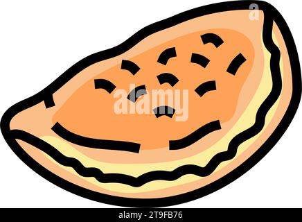 calzone pizza cuisine italienne illustration vectorielle d'icône de couleur Illustration de Vecteur