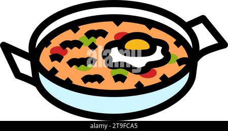 illustration vectorielle d'icône de couleur de cuisine turque menemen Illustration de Vecteur