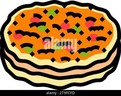 lahmacun tur turc cuisinekish illustration vectorielle d'icône de couleur Illustration de Vecteur