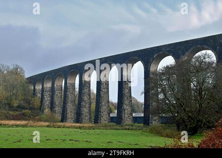 Le Viaduc Cynghordy Railway à arches multiples près de Llandovery Carmarthenshire dans le centre du pays de Galles Banque D'Images