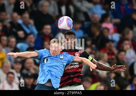 Sydney, Australie. 25 novembre 2023. Jaiden Kai Kucharski vu en action lors du match de la saison 5 de L'A-League 2023/24 entre le Sydney FC et le Western Sydney Wanderers FC qui s'est tenu à l'Allianz Stadium. Score final ; Western Sydney Wanderers 1:0 Sydney FC. Crédit : SOPA Images Limited/Alamy Live News Banque D'Images