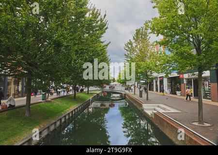 Zaandam, pays-Bas, 29 août 2023 : belle rue piétonne Banque D'Images