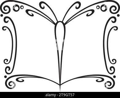 Symbole de livre créé avec des ailes de papillon Illustration de Vecteur