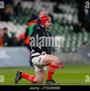 Aviva Stadium, Dublin, Irlande. 25 novembre 2023. United Rugby Championship Rugby, Leinster contre Munster ; les joueurs Munster s'échauffent avant le coup d'envoi crédit : action plus Sports/Alamy Live News Banque D'Images