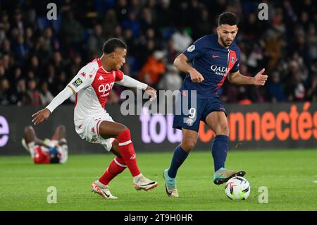 Julien Mattia/le Pictorium - PSG, Monaco. 24 novembre 2023. France/Ile-de-France (région)/Paris - Goncalo Ramos au match de Ligue 1 Ubereats entre le PSG et L'AS Monaco au Parc de Princes le 24 novembre 2023. Crédit : LE PICTORIUM/Alamy Live News Banque D'Images