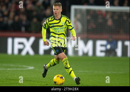 25 novembre 2023 ; Gtech Community Stadium, Brentford, Londres, Angleterre; premier League football, Brentford contre Arsenal ; Oleksandr Zinchenko d'Arsenal Banque D'Images