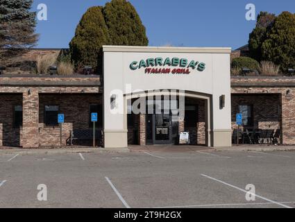 Mason - 23 novembre 2023 : Carrabba's Italian Grill restaurant rapide décontracté. Carrabba's est spécialisé dans la cuisine italo-américaine. Banque D'Images