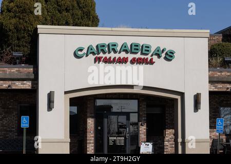 Mason - 23 novembre 2023 : Carrabba's Italian Grill restaurant rapide décontracté. Carrabba's est spécialisé dans la cuisine italo-américaine. Banque D'Images