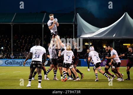 LONDRES, ROYAUME-UNI. 25 novembre 2023. Lors de Saracens vs Bristol Bears - Gallagher Premiership Rugby R au StoneX Stadium le samedi 25 novembre 2023. LONDRES ANGLETERRE. Crédit : Taka G Wu/Alamy Live News Banque D'Images