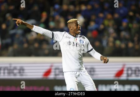 Bergame, Italie. 25 novembre 2023. Victor Osimhen de Sac Napoli lors de la Serie A italienne, match de football entre Atalanta BC et SSC Napoli, le 25 novembre 2023 au stade Gewiss, Bergame, photo Nderim Kaceli crédit : Agence photo indépendante/Alamy Live News Banque D'Images