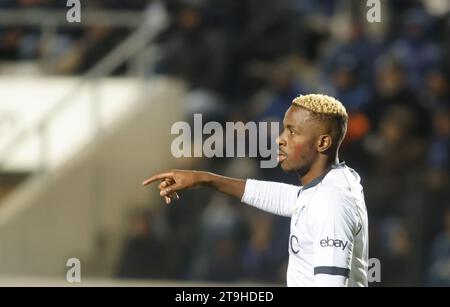 Bergame, Italie. 25 novembre 2023. Victor Osimhen de Sac Napoli lors de la Serie A italienne, match de football entre Atalanta BC et SSC Napoli, le 25 novembre 2023 au stade Gewiss, Bergame, photo Nderim Kaceli crédit : Agence photo indépendante/Alamy Live News Banque D'Images