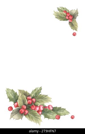 Arrangement peint à l'aquarelle avec des fleurs rouges Poinsettia, feuilles avec des bougies flamboyantes et des éclaboussures Illustration pour Noël, carte du nouvel an, hiver Banque D'Images