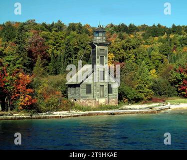 Phare de East Channel sur Grand Island à Munising Michigan Banque D'Images