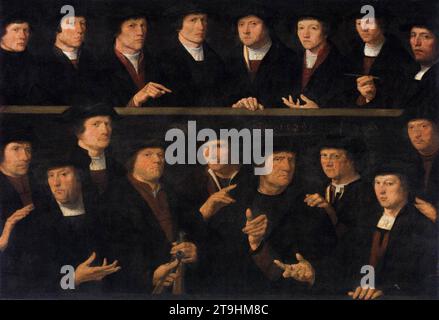 Un groupe de gardes du Kloveniersdoelen d'Amsterdam (détail) 1529 par Dirck Jacobsz. Banque D'Images