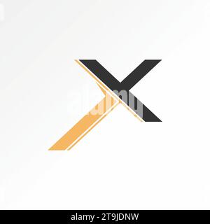 Logo design concept graphique Creative Premium abstrait vecteur stock unique police initiale simple lettre X avec coupe de ligne. Typographie de monogramme connexe Illustration de Vecteur