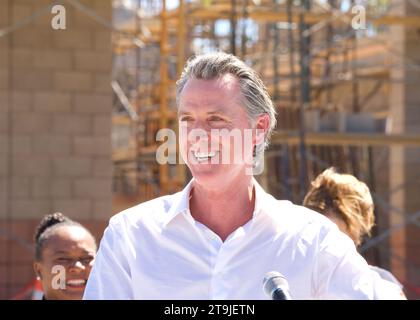 Antioch, CA - 11 août 2022: Communiqué du gouverneur de la Californie lors d'une conférence de presse pour annoncer les stratégies d'approvisionnement en eau pour CA, qui comprennent le Banque D'Images