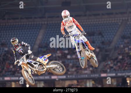 Melbourne, Australie, 25 novembre 2023. Les pilotes WSX lors de la Heat au Grand Prix d'Australie FIM WSX au Marvel Stadium le 25 novembre 2023 à Melbourne, en Australie. Crédit : Santanu Banik/Speed Media/Alamy Live News Banque D'Images