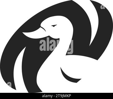 Modèle de logo Duck isolé. Identité de marque. Icône graphique vectoriel abstrait Illustration de Vecteur