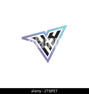 Combinaison de lettres KH logo cool eSport ou logo initial de jeu comme conception de concept d'inspiration Illustration de Vecteur