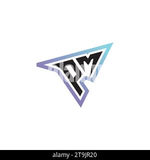 Combinaison de lettres PM logo cool eSport ou logo initial de jeu comme un design de concept inspirant Illustration de Vecteur