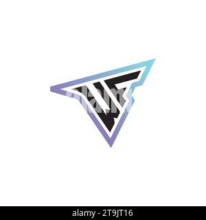 Combinaison de lettres WF logo cool eSport ou logo initial de jeu comme conception de concept d'inspiration Illustration de Vecteur