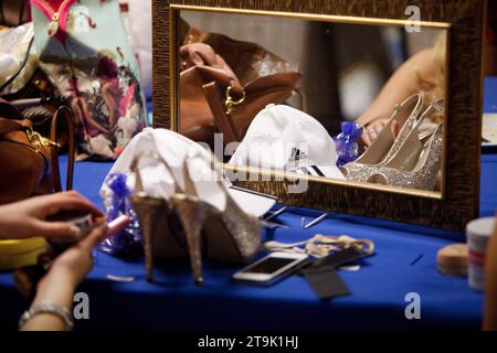 Coulisses du concours de beauté Miss Angleterre 2013 Banque D'Images