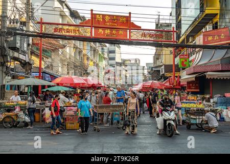 Belebte Strasse à Chinatown, Bangkok, Thaïlande, Asien | rue animée Chinatown, Bangkok, Thaïlande, Asie Banque D'Images