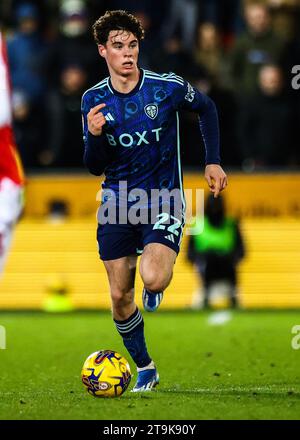 Archie Gray de Leeds United lors du Rotherham United FC v Leeds United FC SKY BET EFL Championship Match au Aessel New York Stadium, Rotherham, Angleterre, Royaume-Uni le 24 novembre 2023 Banque D'Images