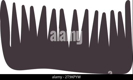 Peigne noir en plastique pour service de beauté. Peigne à cheveux classique. Article de soin de beauté dans le salon de spa. Vecteur isolé sur fond blanc Illustration de Vecteur