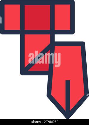 Pictogramme de couleur linéaire de cravate d'homme attaché. Vêtements et chaussures décontractés. Article de garde-robe pour créer un look moderne et tendance. Symbole vectoriel de contour simple Illustration de Vecteur