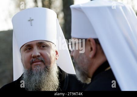 Non exclusif : KIEV, UKRAINE - 25 NOVEMBRE 2023 - Primat de l'Église orthodoxe d'Ukraine, métropolite de Kiev et de toute l'Ukraine sa Béatitude Epiph Banque D'Images