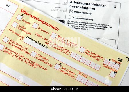 Renvoi au service de neurologie Banque D'Images