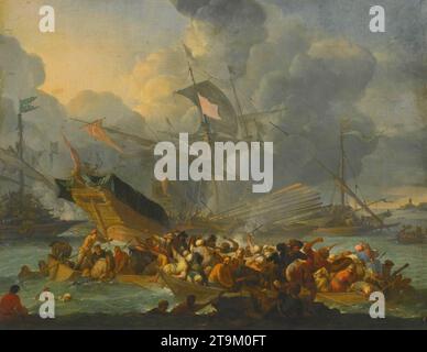 Bataille de Lepanto - par Johannes Lingelbach Banque D'Images