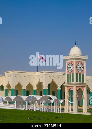 Qatar, Doha, Palais des Emiri, Tour de l'horloge, Banque D'Images