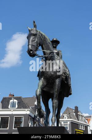 Statue équestre de la reine Wilhelmina, Amsterdam, pays-Bas Banque D'Images