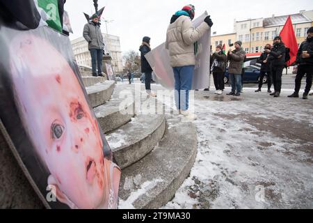 Gdank, Pologne. 26 novembre 2023. Manifestation pro-palestinienne © Wojciech Strozyk / Alamy Live News Banque D'Images