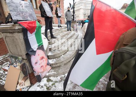 Gdank, Pologne. 26 novembre 2023. Manifestation pro-palestinienne © Wojciech Strozyk / Alamy Live News Banque D'Images