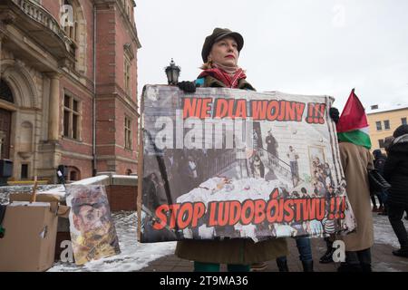 Gdank, Pologne. 26 novembre 2023. Manifestation pro-palestinienne © Wojciech Strozyk / Alamy Live News Banque D'Images