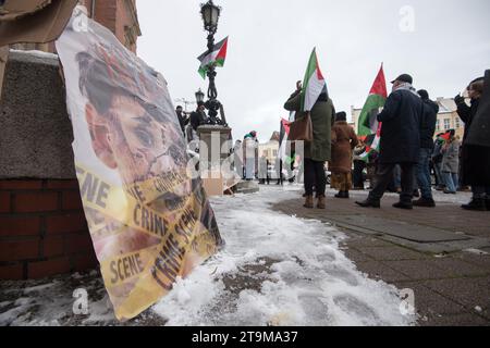 Gdank, Pologne. 26 novembre 2023. Manifestation pro-palestinienne © Wojciech Strozyk / Alamy Live News Banque D'Images