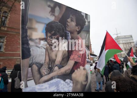 Gdank, Pologne. 26 novembre 2023. Manifestation pro-palestinienne © Wojciech Strozyk / Alamy Live News Banque D'Images