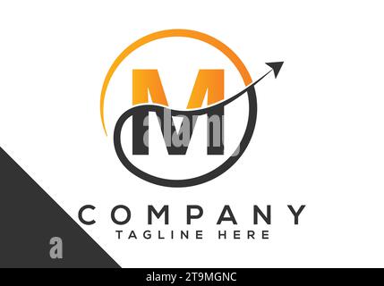 Modèle de vecteur de conception de logo de lettre M Finance. Logo commercial marketing et financier. Illustration de Vecteur