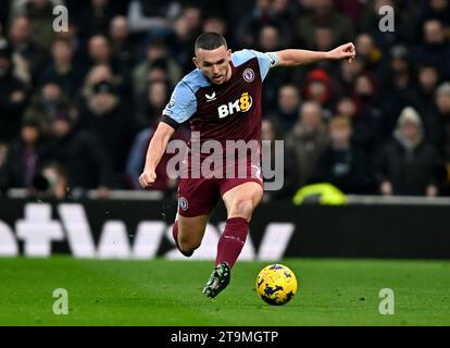 Londres, Royaume-Uni. 26 novembre 2023. John McGinn (Villa) lors du match de Tottenham V Aston Villa Premier League au Tottenham Hotspur Stadium. Crédit : MARTIN DALTON/Alamy Live News Banque D'Images