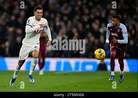 Londres, Royaume-Uni. 26 novembre 2023. Brennan Johnson (Tottenham) lors du match de Tottenham V Aston Villa Premier League au Tottenham Hotspur Stadium. Crédit : MARTIN DALTON/Alamy Live News Banque D'Images