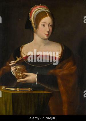 Mary Magdalene tenant le pot Ungent des années 1530 par Master of Female Half-Lengths Banque D'Images