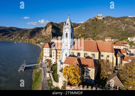 Vue aérienne de Stift Dürnstein Banque D'Images