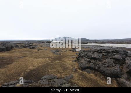 Paysage d'Islande sur la voie de l'Askja. Panorama islandais désolé Banque D'Images